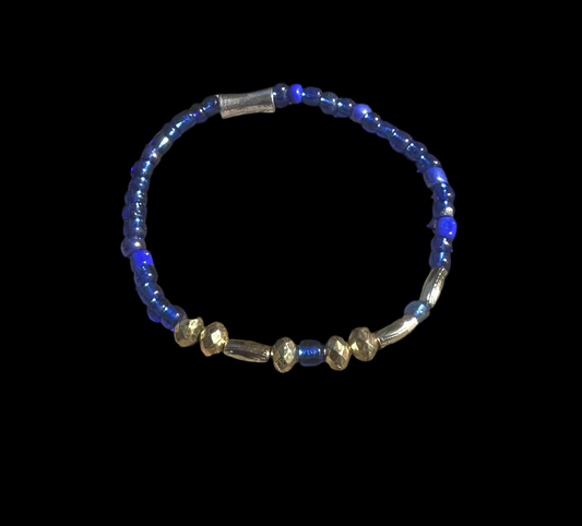 FDT Morse Code Bracelet – Blue & Gold